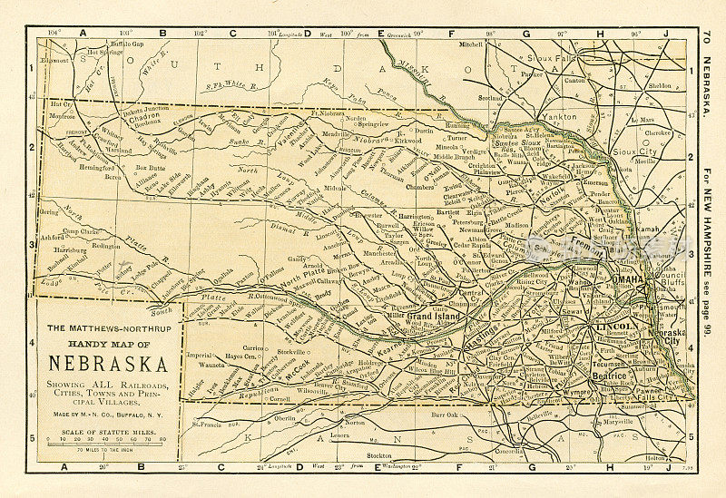 美国内布拉斯加州地图1898