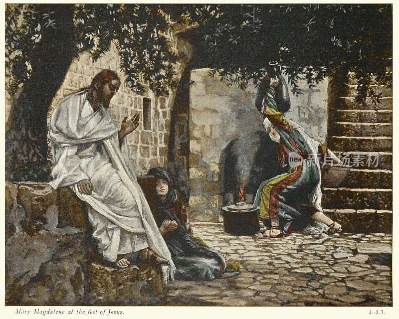 耶稣脚前的抹大拉的马利亚