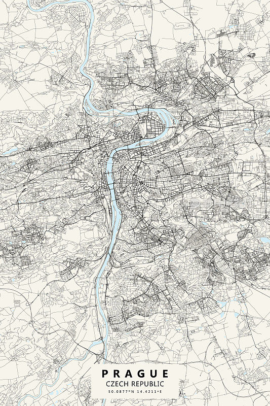 布拉格捷克共和国矢量地图
