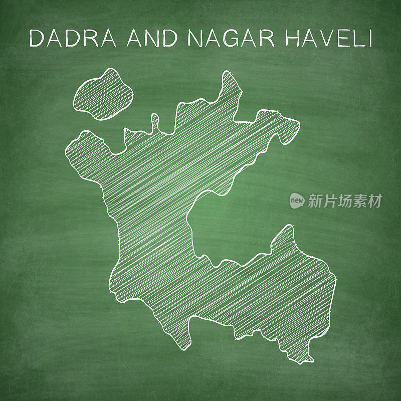 画在黑板上的达德拉和纳加尔・哈维里地图