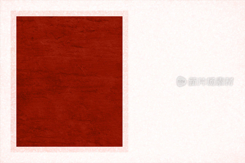 一个空白的，明亮的深红色或栗色的垃圾框分割背景和一个不对称的非常淡粉色砂砾纹理的边界