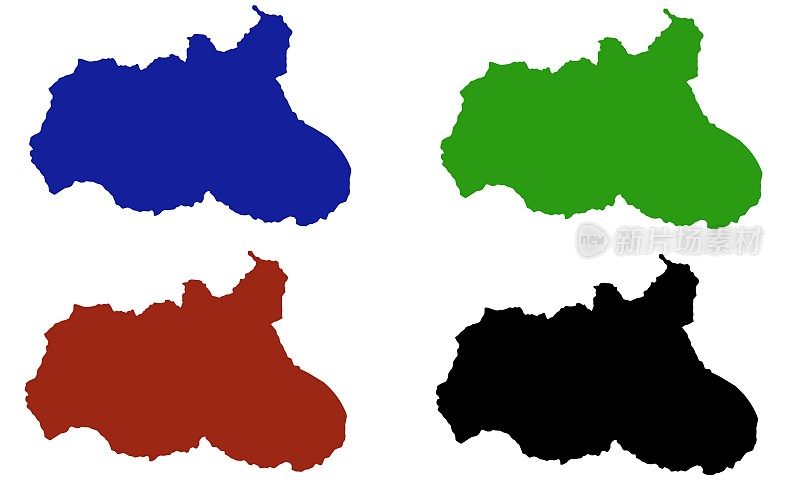 厄瓜多尔通古拉瓦省剪影地图