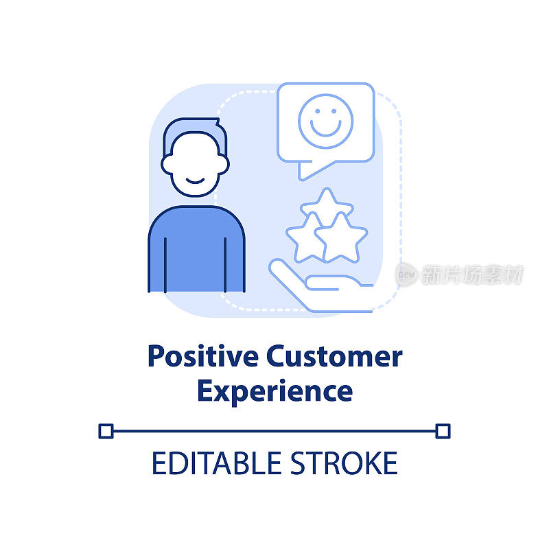 积极的客户体验浅蓝色的概念图标