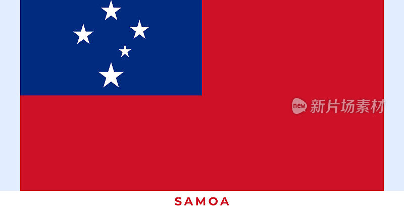 萨摩亚国旗。矢量插图，矢量萨摩亚国旗。每股收益,向量,插图。