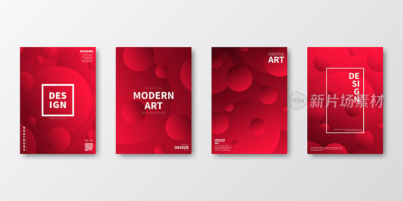 宣传册模板排版，红色封面设计，企业年报，传单，杂志