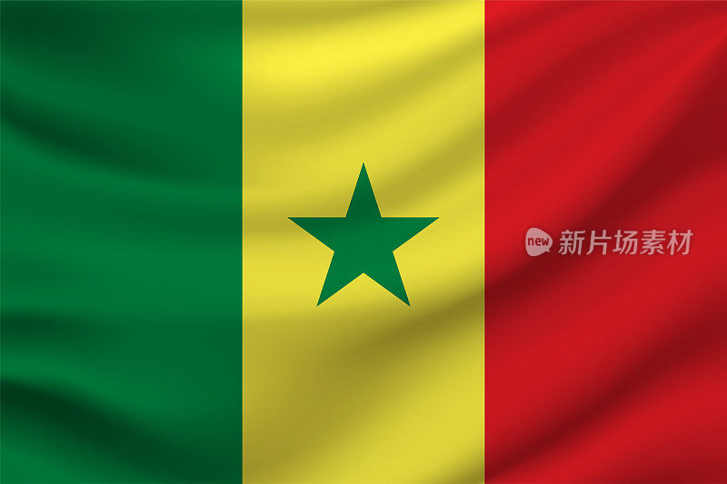 塞内加尔国旗。向量