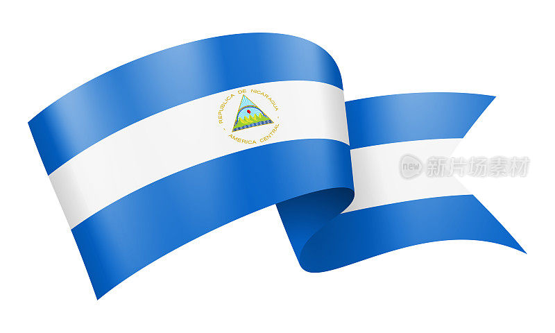 尼加拉瓜国旗丝带-矢量股票插图