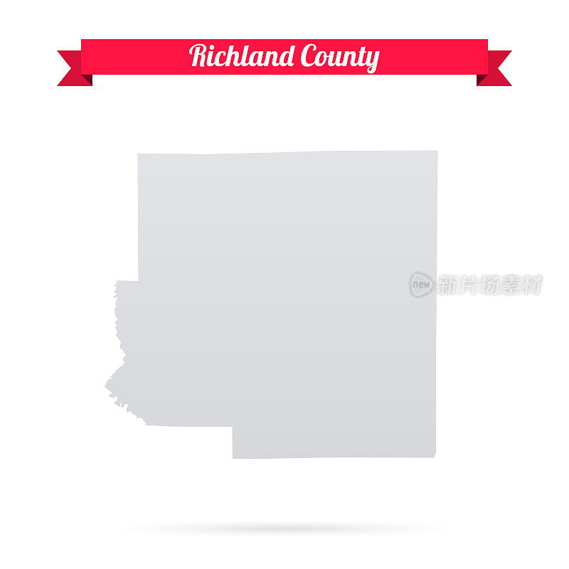 里奇兰县，伊利诺伊州。白底红旗地图