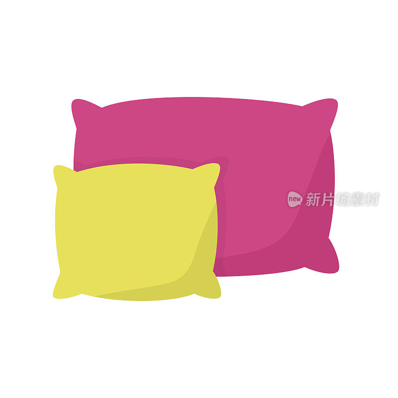 彩色枕头，靠垫矢量插图