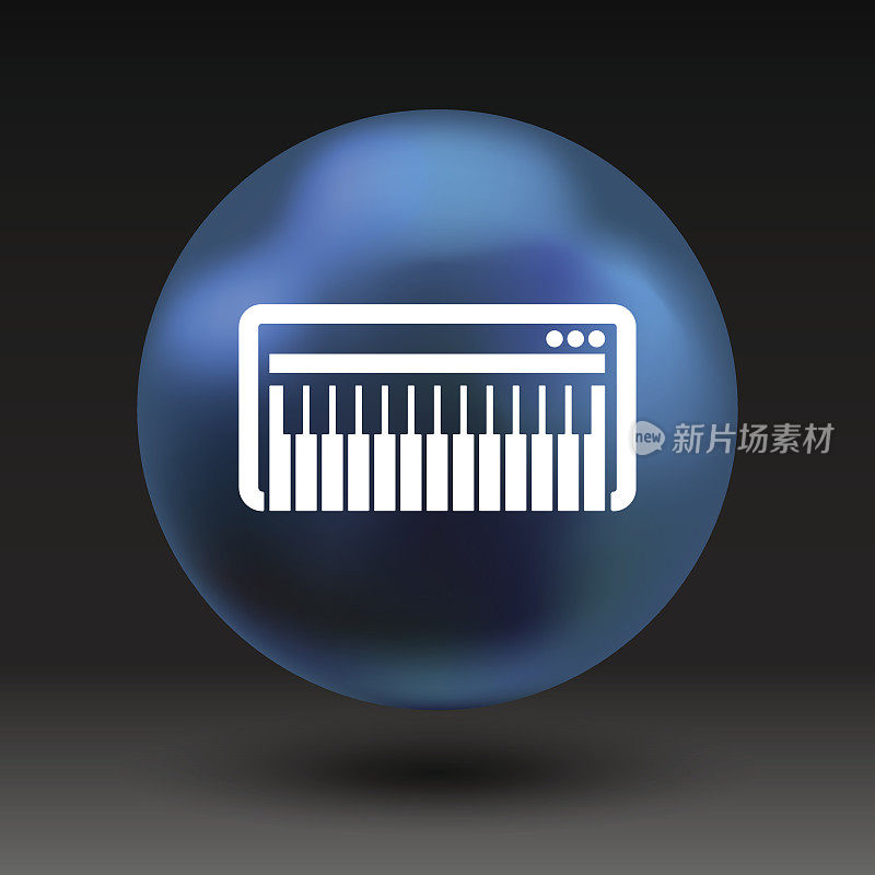 黑色合成器键盘钢琴音乐图标向量