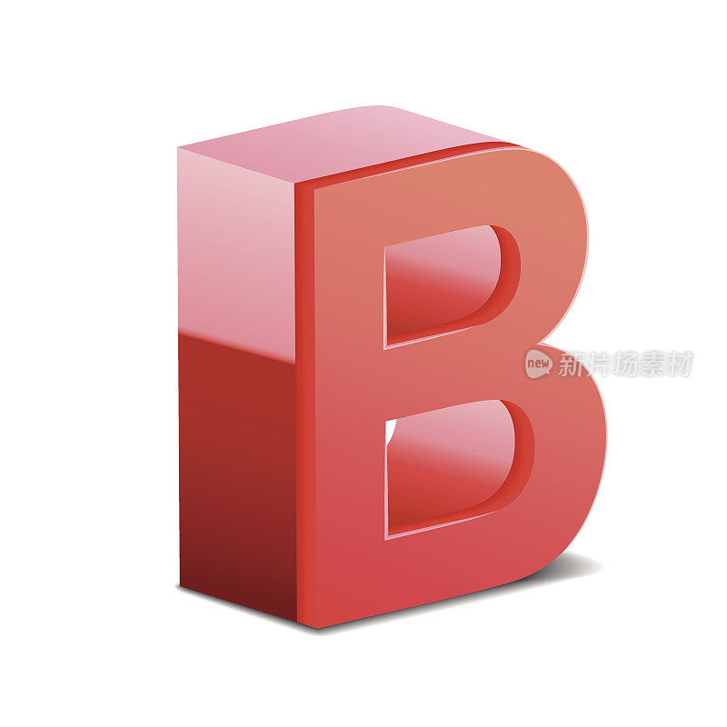 3d红色字母B