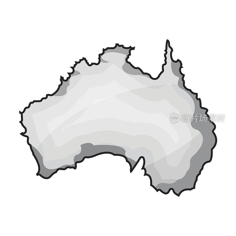 澳大利亚领土图标在单色风格孤立的白色背景。澳大利亚符号股票矢量插图。
