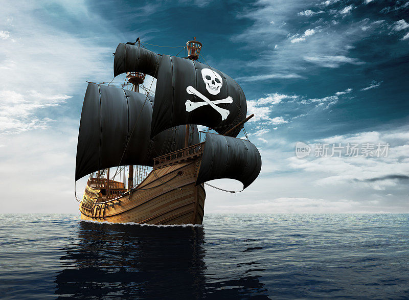 公海上的海盗船