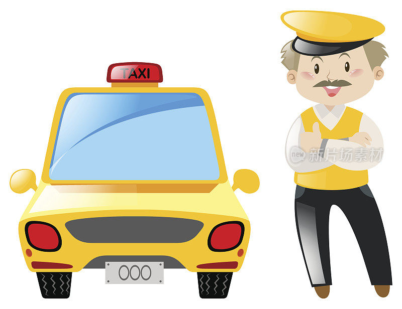 出租车司机和黄色出租车