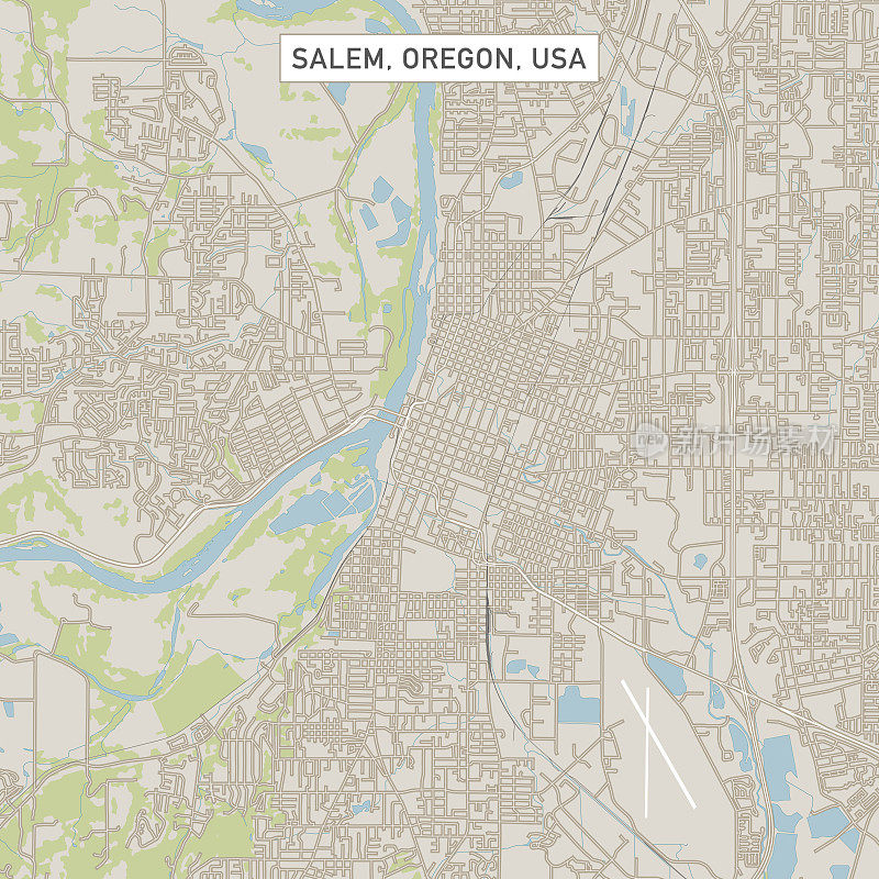 美国俄勒冈州塞勒姆市街道地图