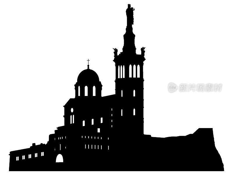 马赛的象征——巴黎圣母院的黑色剪影