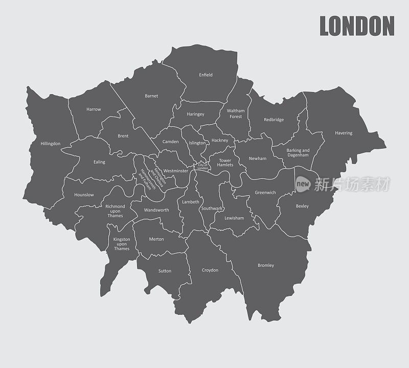 伦敦地区地图