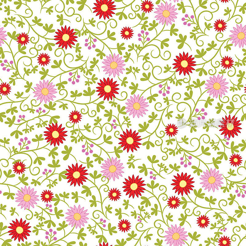 花无缝图案。