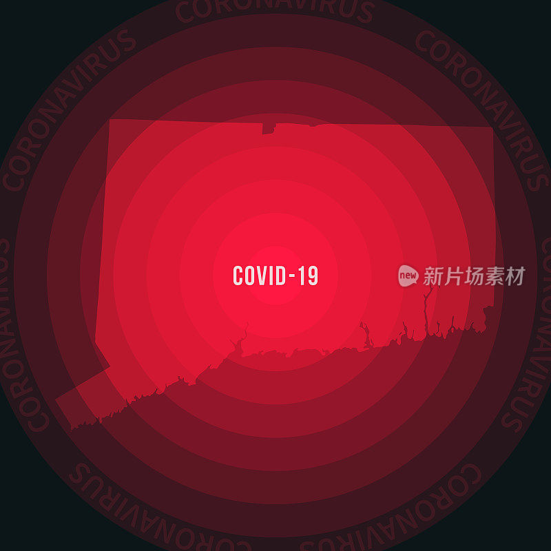 康涅狄格州COVID-19传播地图。冠状病毒爆发