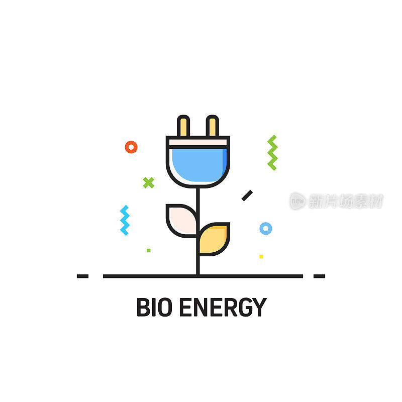 生物能源图标的直线设计