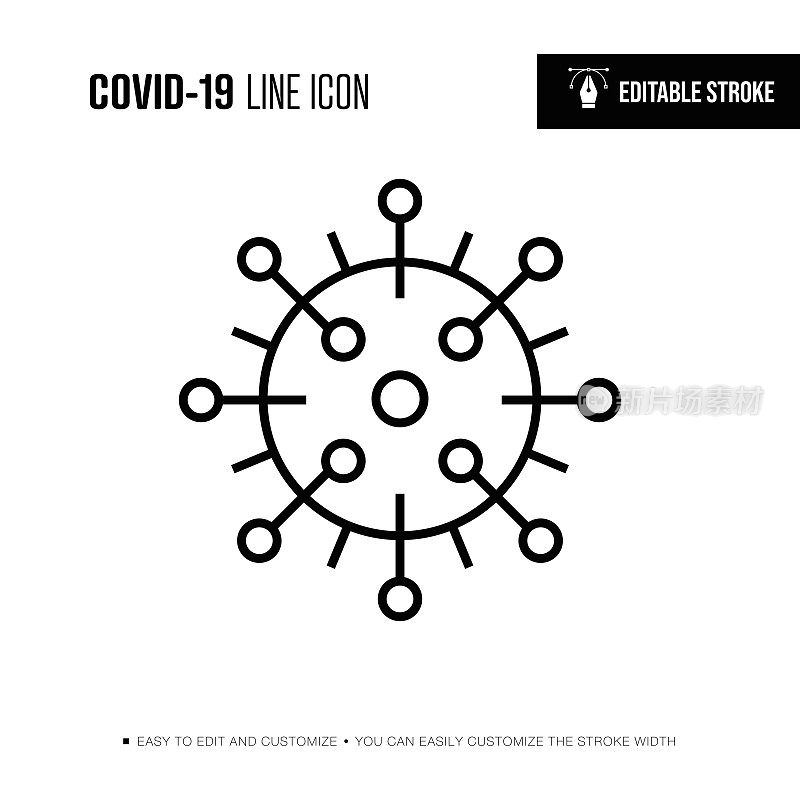 Covid-19线条图标-可编辑笔触