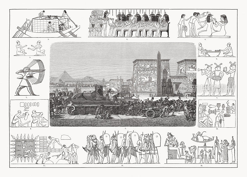 古埃及文化，木刻，1893年出版