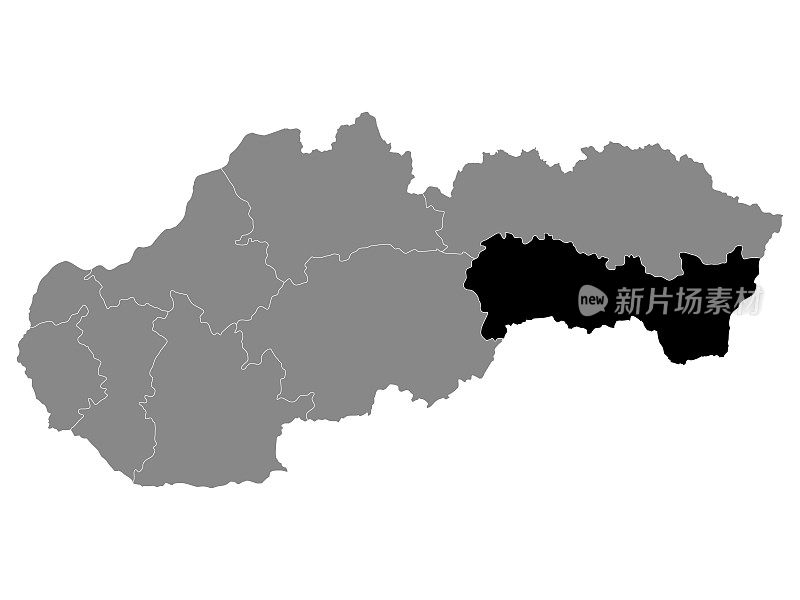 Košice地区位置图
