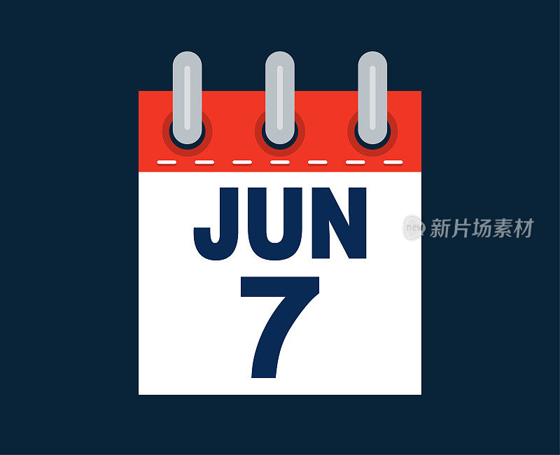 这个月的日历日期是6月7日