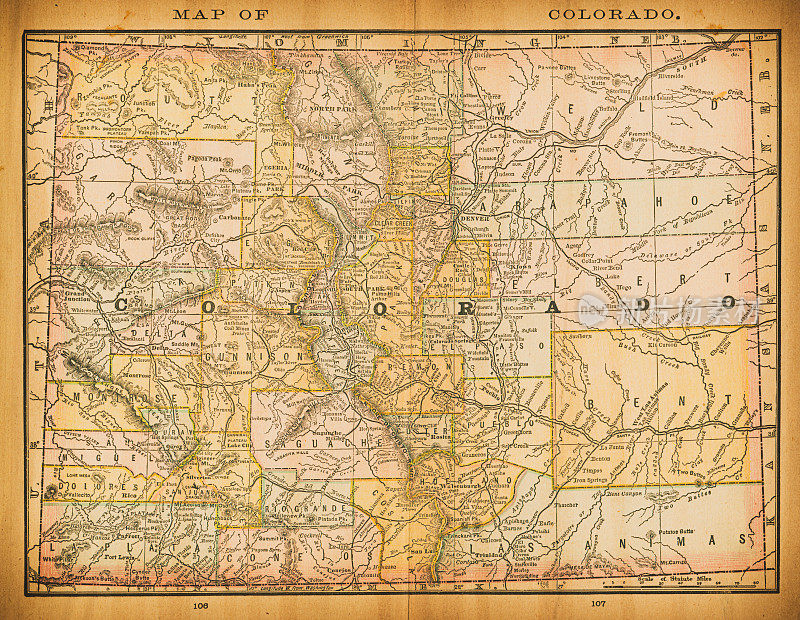 19世纪的科罗拉多地图