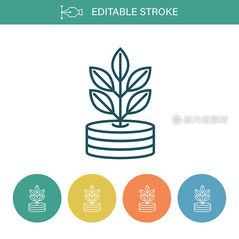 可编辑的笔触细线图标