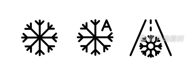 这类符号包括下雪天气、自动除雪和雪路面板。