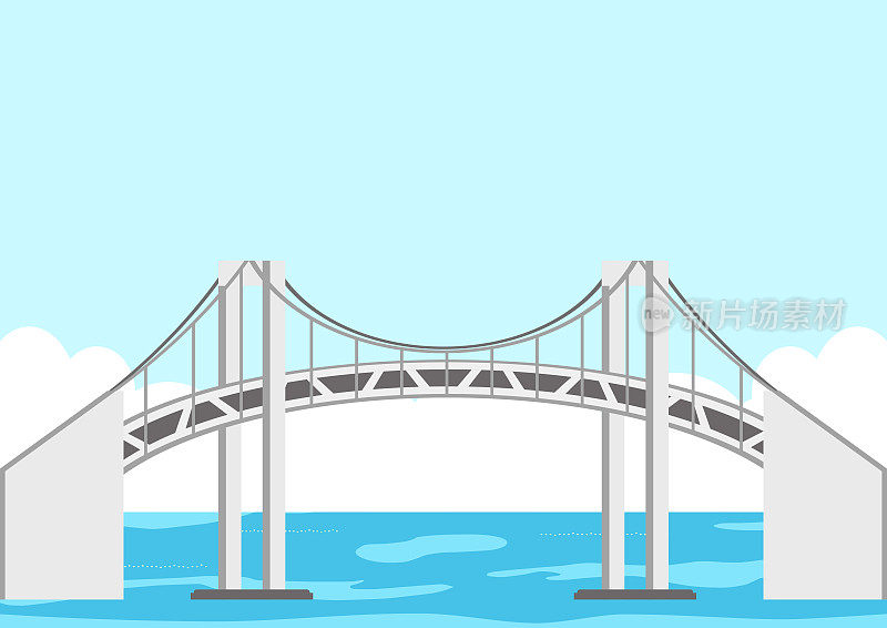 桥梁城市插图，建设景观湾区
