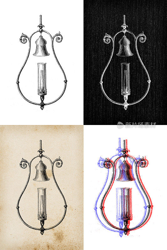 科学发现的古玩插图:煤气灯