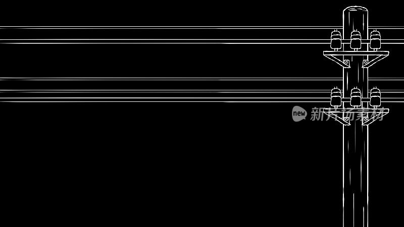 手绘横幅插图-电源线。