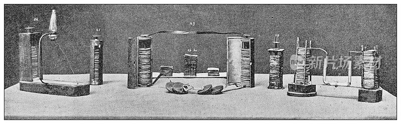 古董照片:亚历山德罗·伏特的实验设备在科莫博览会的大火中丢失