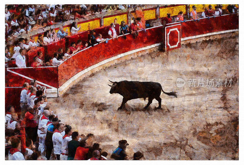 西班牙纳瓦拉的奔牛――数字操纵