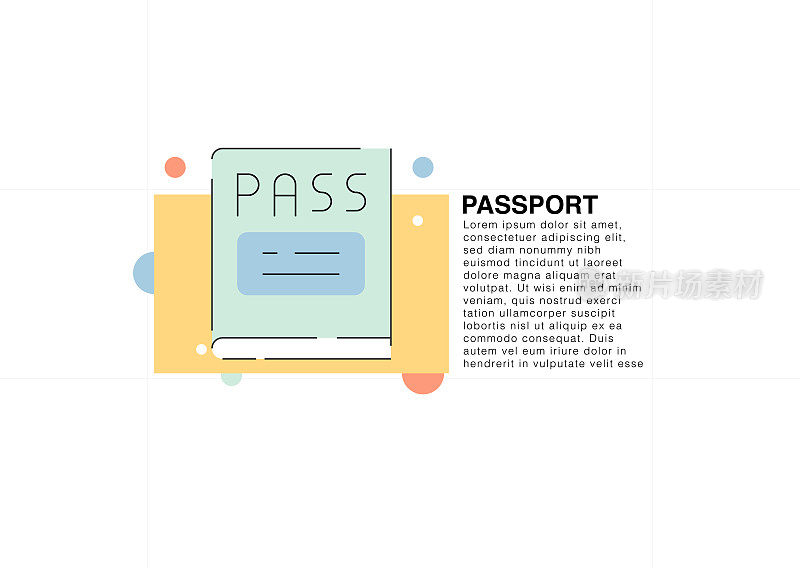 护照彩色线图标