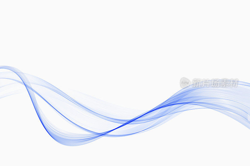 抽象波浪蓝色配色，烟熏波浪设计元素。