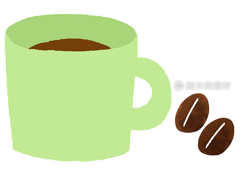 咖啡杯咖啡杯咖啡咖啡豆咖啡插画素材