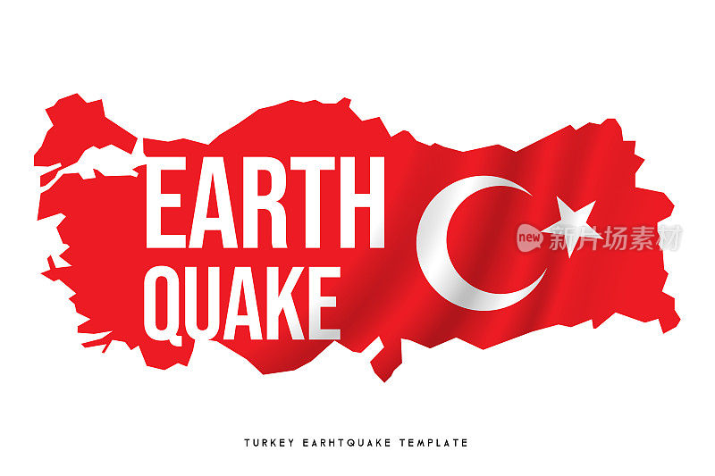土耳其地震。振动，教育，科学和新闻设计，矢量插图。股票插图