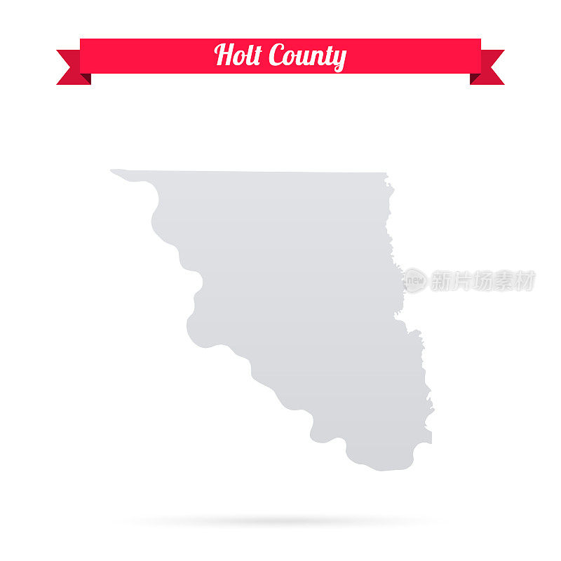 霍尔特县，密苏里州。白底红旗地图