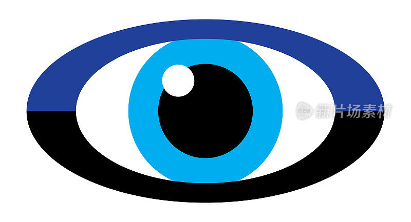 蓝色椭圆眼图标