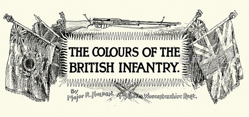 旗帜，英国陆军的颜色，步兵，维多利亚时代，19世纪