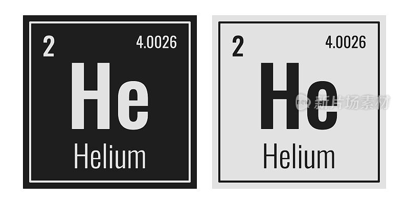 氦的象征。元素周期表中的化学元素。矢量插图隔离在白色背景上。玻璃的迹象。