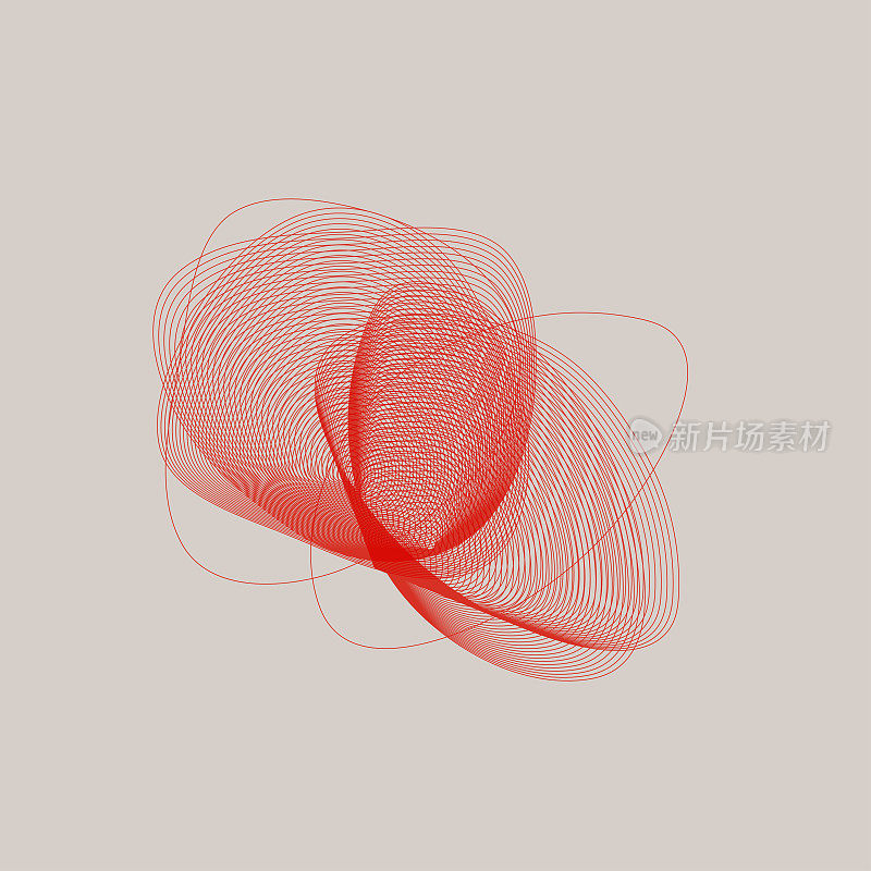 抽象红色动态曲线椭圆线条图案时尚渐变背景