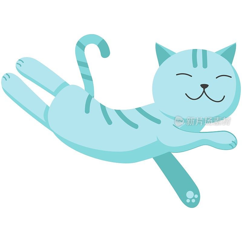 快乐猫矢量图标卡通可爱的睡眠人物