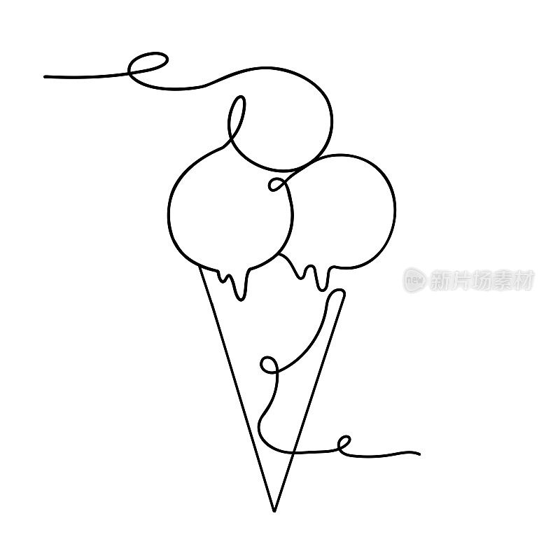 冰淇淋连续线图标