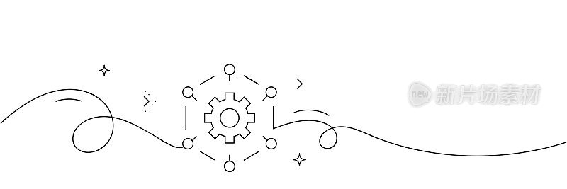 连续线绘制的全球商业图标。手绘符号矢量插图。