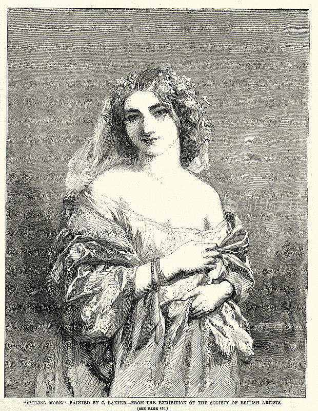 微笑的莫恩，一位年轻女子的肖像，维多利亚艺术，19世纪50年代