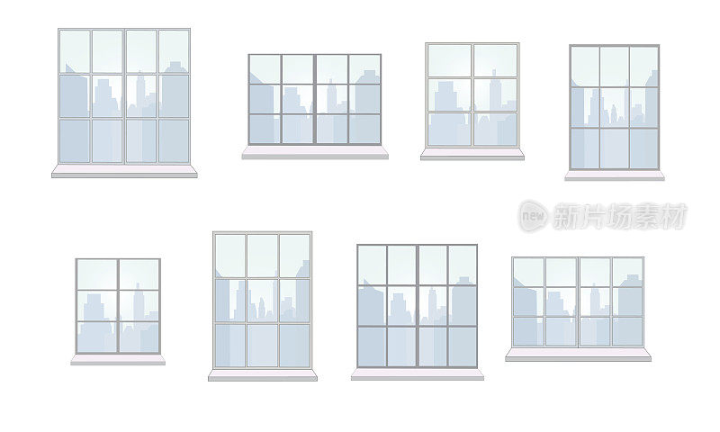 各种形状的窗框集合